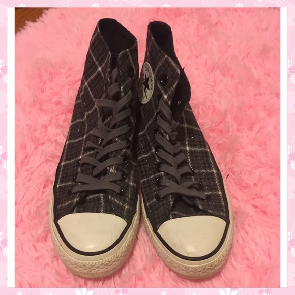 Rare plaid grey high top converse - Picture 3 of 7